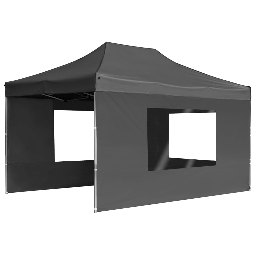 Gazebo Pieghevole con Pareti in Alluminio 4,5x3m Antracite - homemem39