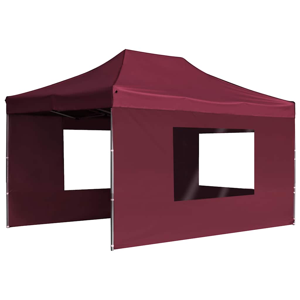 Gazebo Professionale Pieghevole Alluminio Pareti 4,5x3m Rosso - homemem39
