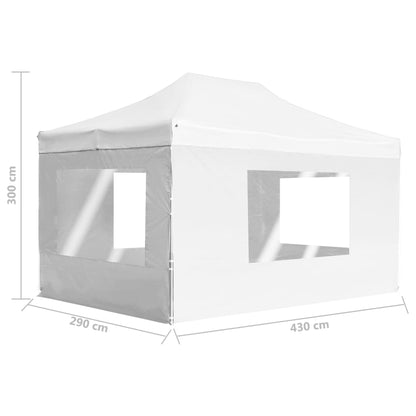 Gazebo Professionale Pieghevole Alluminio Pareti 4,5x3m Bianco - homemem39