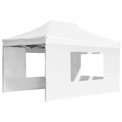Gazebo Professionale Pieghevole Alluminio Pareti 4,5x3m Bianco - homemem39