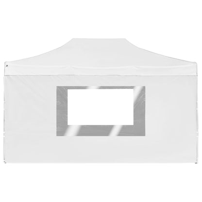 Gazebo Professionale Pieghevole Alluminio Pareti 4,5x3m Bianco - homemem39