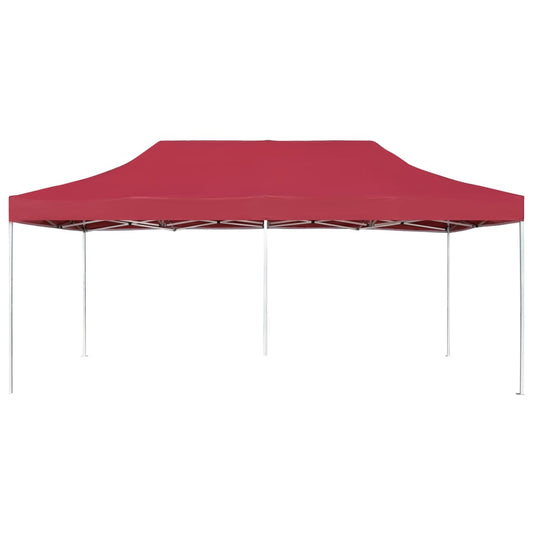 Gazebo Professionale Pieghevole in Alluminio 6x3 m Rosso Vino - homemem39