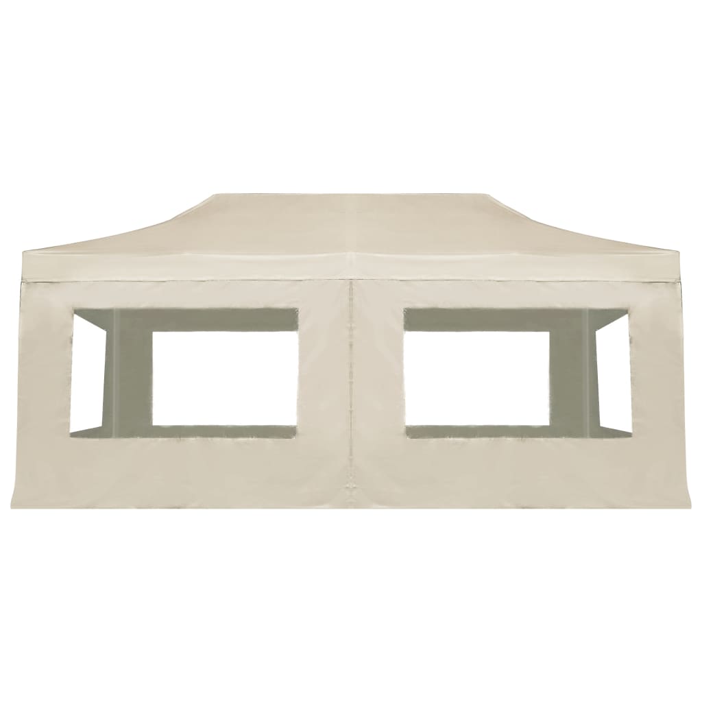 Gazebo Professionale Pieghevole Alluminio con Pareti 6x3m Crema