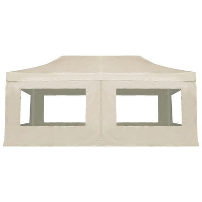 Gazebo Professionale Pieghevole Alluminio con Pareti 6x3m Crema