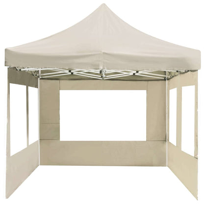 Gazebo Professionale Pieghevole Alluminio con Pareti 6x3m Crema