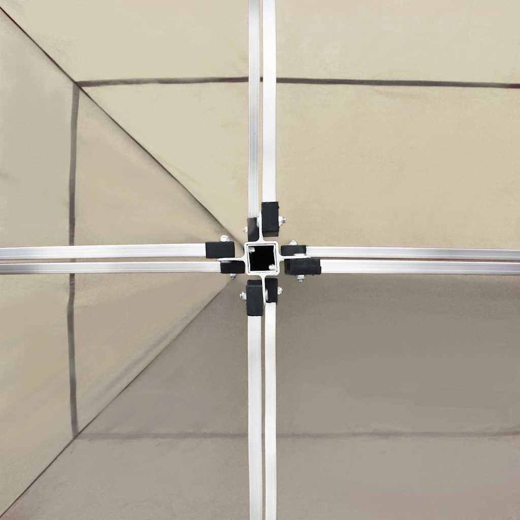 Gazebo Professionale Pieghevole Alluminio con Pareti 6x3m Crema