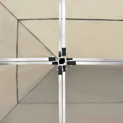 Gazebo Professionale Pieghevole Alluminio con Pareti 6x3m Crema