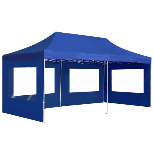 Gazebo Professionale Pieghevole Alluminio con Pareti 6x3 m Blu | homemem39