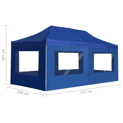 Gazebo Professionale Pieghevole Alluminio con Pareti 6x3 m Blu | homemem39