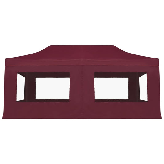 Gazebo Professionale Pieghevole Alluminio con Pareti 6x3m Vino