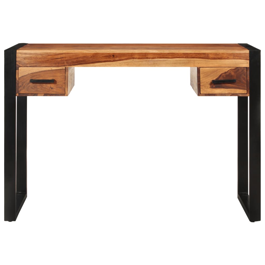 Scrivania con 2 Cassetti 110x50x77cm Legno Massello di Acacia
