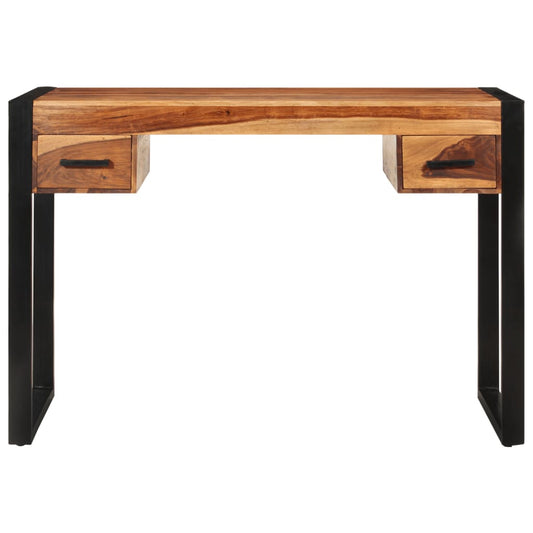 Scrivania con 2 Cassetti 110x50x77cm Legno Massello di Acacia