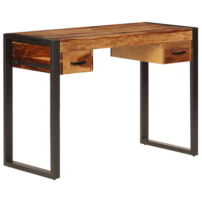 Scrivania con 2 Cassetti 110x50x77cm Legno Massello di Acacia