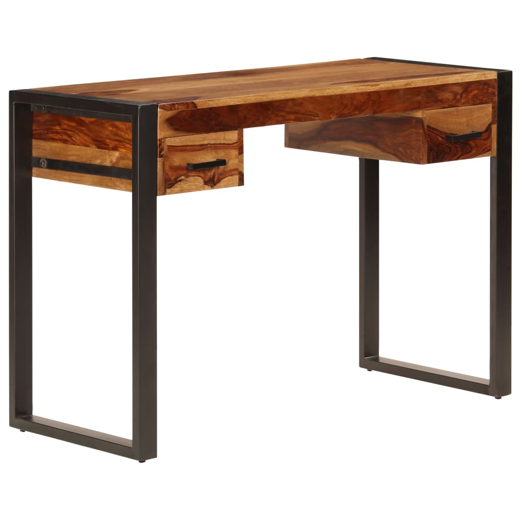 Scrivania con 2 Cassetti 110x50x77cm Legno Massello di Acacia