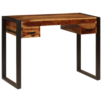 Scrivania con 2 Cassetti 110x50x77cm Legno Massello di Acacia