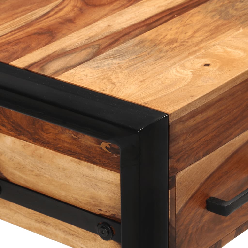 Scrivania con 2 Cassetti 110x50x77cm Legno Massello di Acacia | homemem39