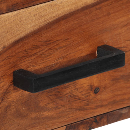 Scrivania con 2 Cassetti 110x50x77cm Legno Massello di Acacia | homemem39