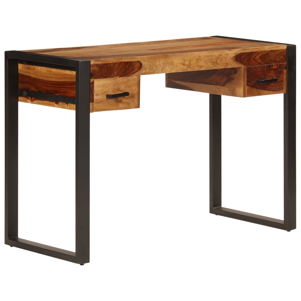 Scrivania con 2 Cassetti 110x50x77cm Legno Massello di Acacia | homemem39