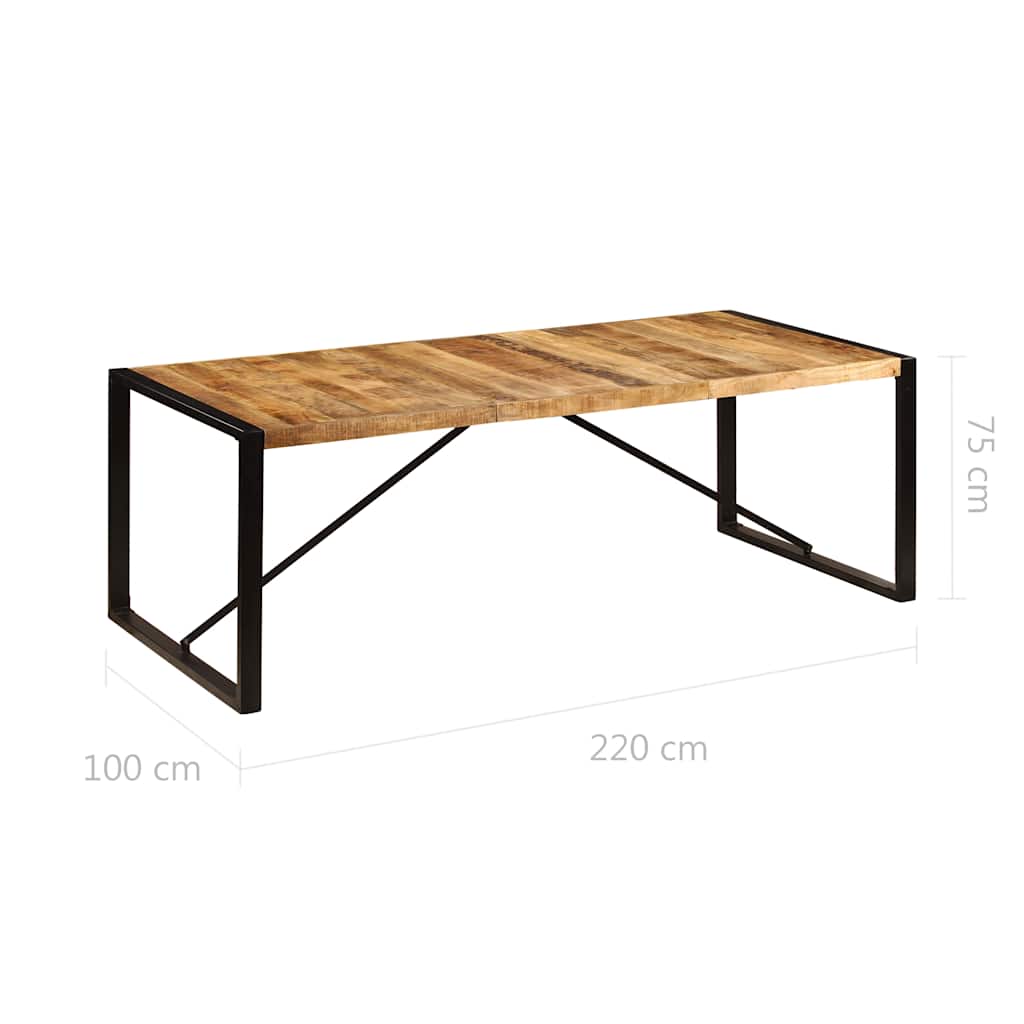 Tavolo da Pranzo 220x100x75 cm in Legno Massello di Mango | homemem39