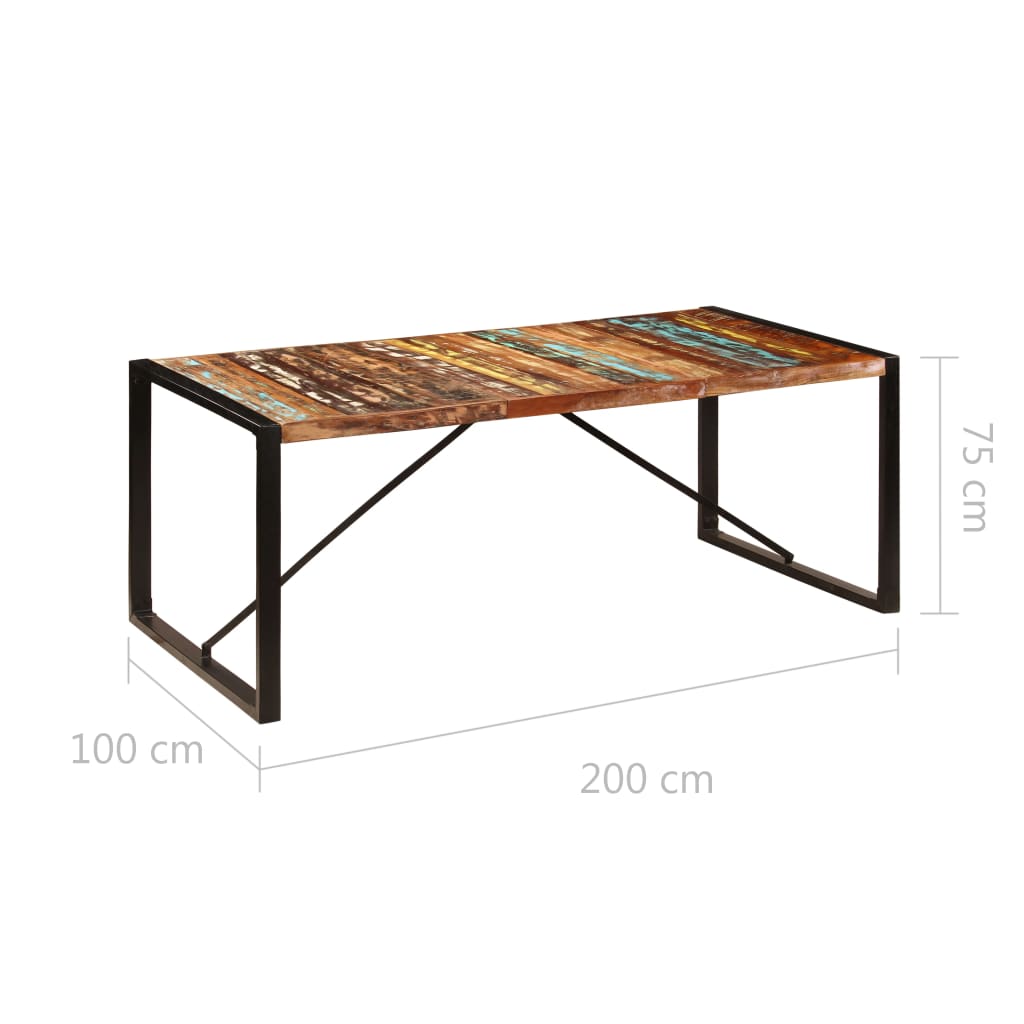 Tavolo da Pranzo 200x100x75 cm in Legno Massello di Recupero | homemem39