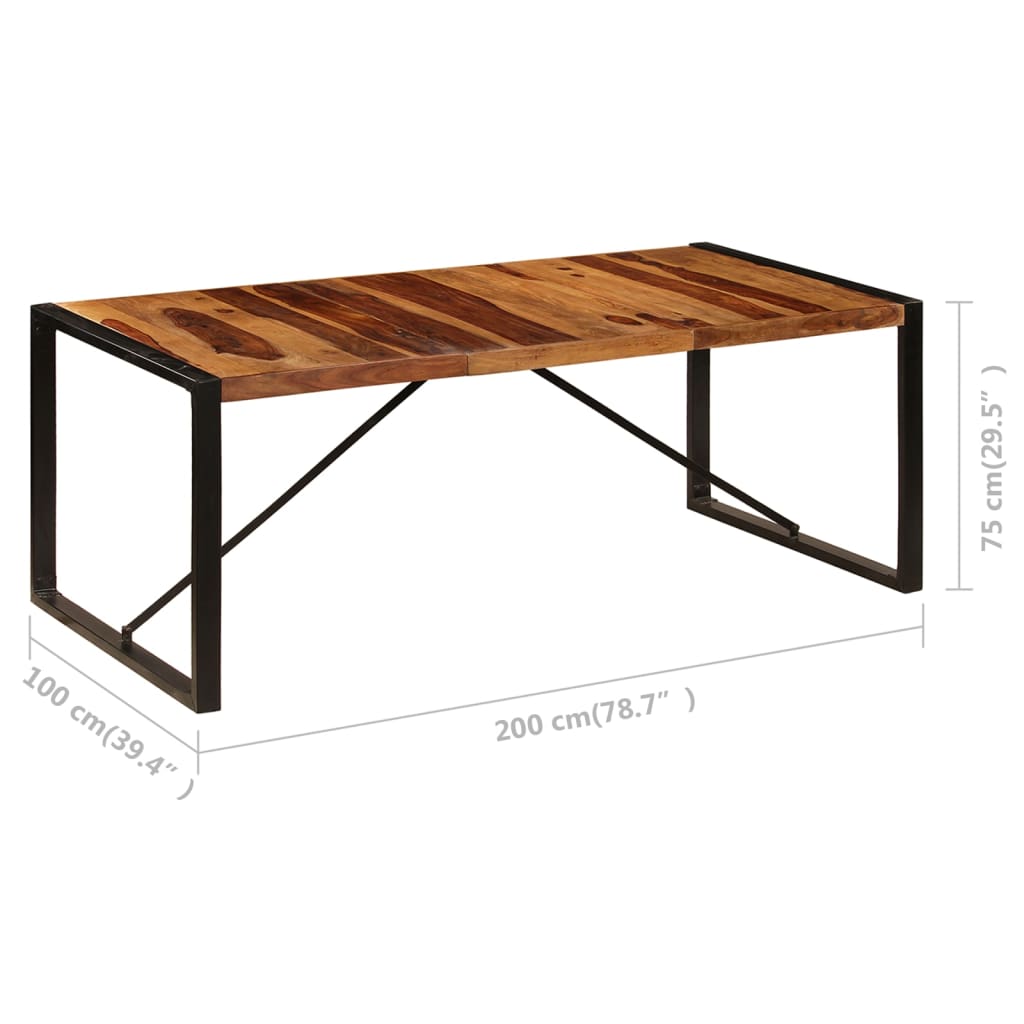Tavolo da Pranzo 200x100x75 cm in Legno Massello di Acacia | homemem39