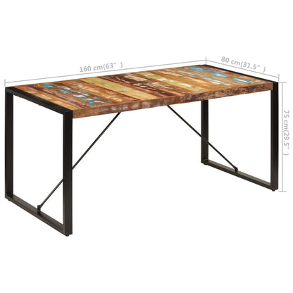 Tavolo da Pranzo 160x80x75 cm in Legno Massello di Recupero