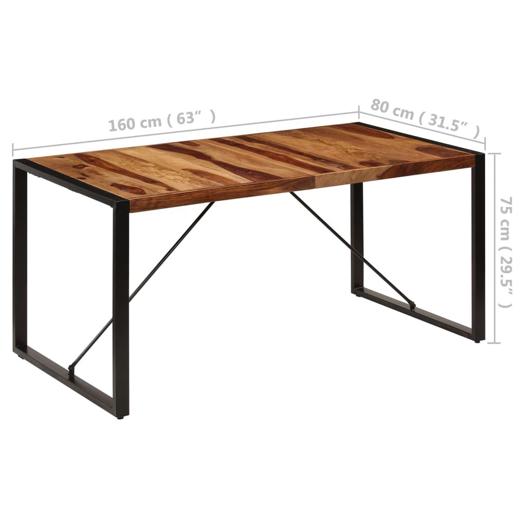 Tavolo da Pranzo 160x80x75 cm in Legno Massello di Acacia | homemem39