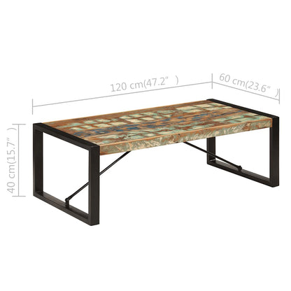 Tavolino da Salotto in Legno Massello di Recupero 120x60x40 cm | homemem39