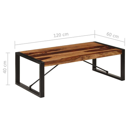 Tavolino da Salotto 120x60x40 cm in Legno Massello di Acacia