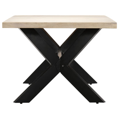 Tavolo da Pranzo Bianco 200x100x75 cm Legno Massello di Mango | homemem39