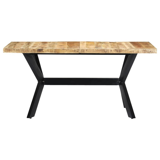 Tavolo da Pranzo 160x80x75 cm in Legno Massello di Mango Grezzo