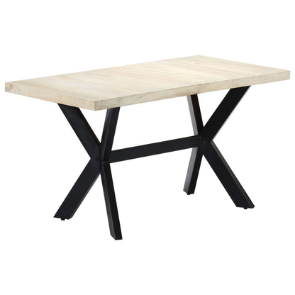 Tavolo da Pranzo 140x70x75 cm Legno Massello di Mango Sbiancato | homemem39