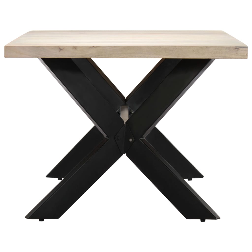 Tavolo da Pranzo 140x70x75 cm Legno Massello di Mango Sbiancato | homemem39