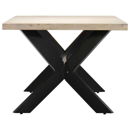 Tavolo da Pranzo 140x70x75 cm Legno Massello di Mango Sbiancato | homemem39