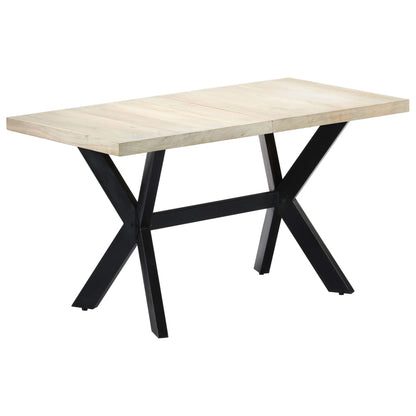 Tavolo da Pranzo 140x70x75 cm Legno Massello di Mango Sbiancato | homemem39