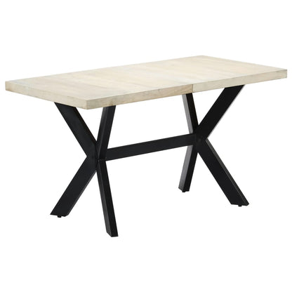 Tavolo da Pranzo 140x70x75 cm Legno Massello di Mango Sbiancato | homemem39