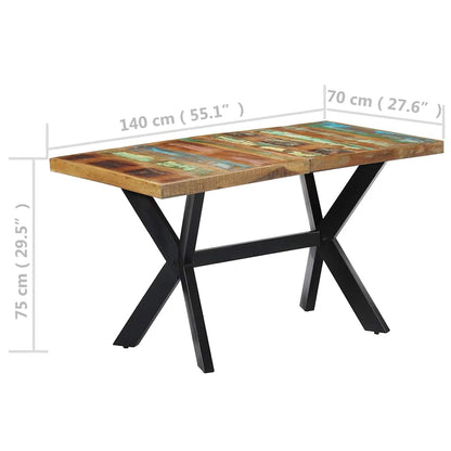 Tavolo da Pranzo 140x70x75 cm in Legno Massello di Recupero | homemem39