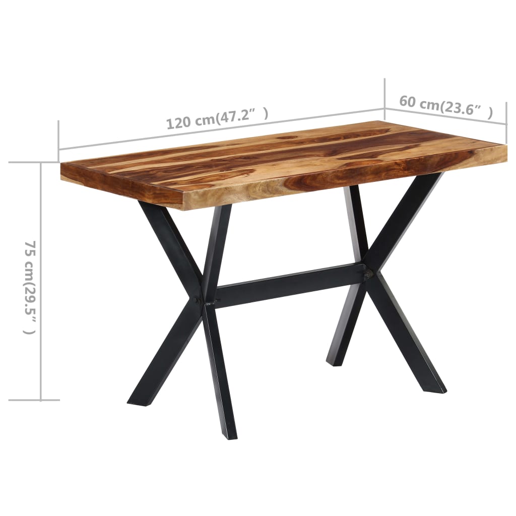 Tavolo da Pranzo 120x60x75 cm in Legno Massello di Acacia