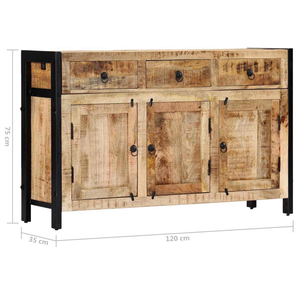 Credenza 120x35x76 cm in Legno Massello di Mango