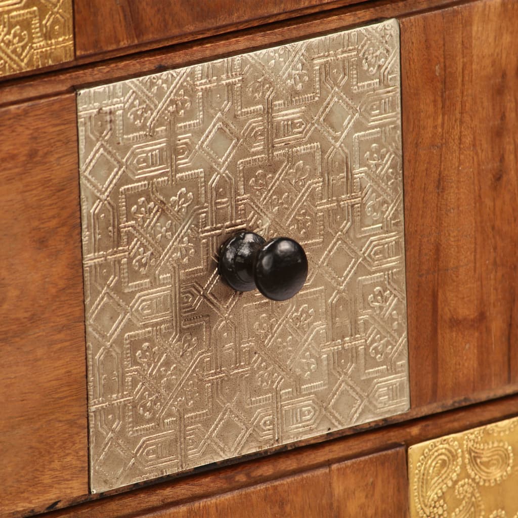 Cassettiera 60x30x75 cm in Legno Massello d'Acacia - homemem39