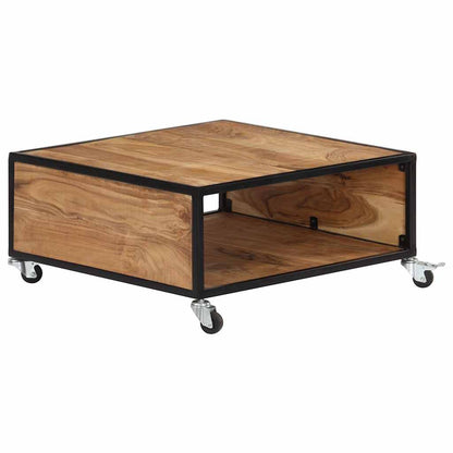Tavolino da Salotto 70x70x32 cm in Legno Massello d'Acacia