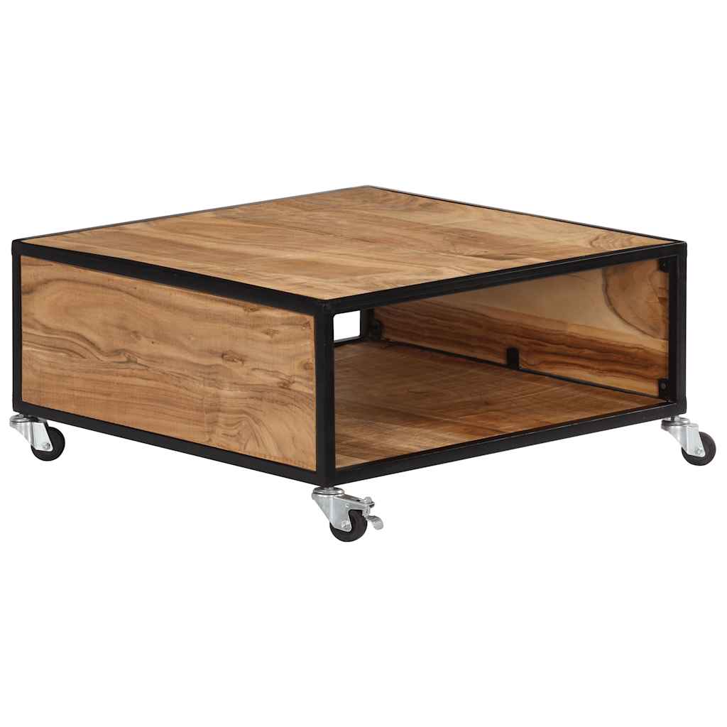 Tavolino da Salotto 70x70x32 cm in Legno Massello d'Acacia