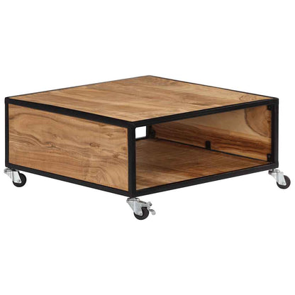 Tavolino da Salotto 70x70x32 cm in Legno Massello d'Acacia