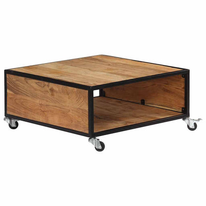 Tavolino da Salotto 70x70x32 cm in Legno Massello d'Acacia