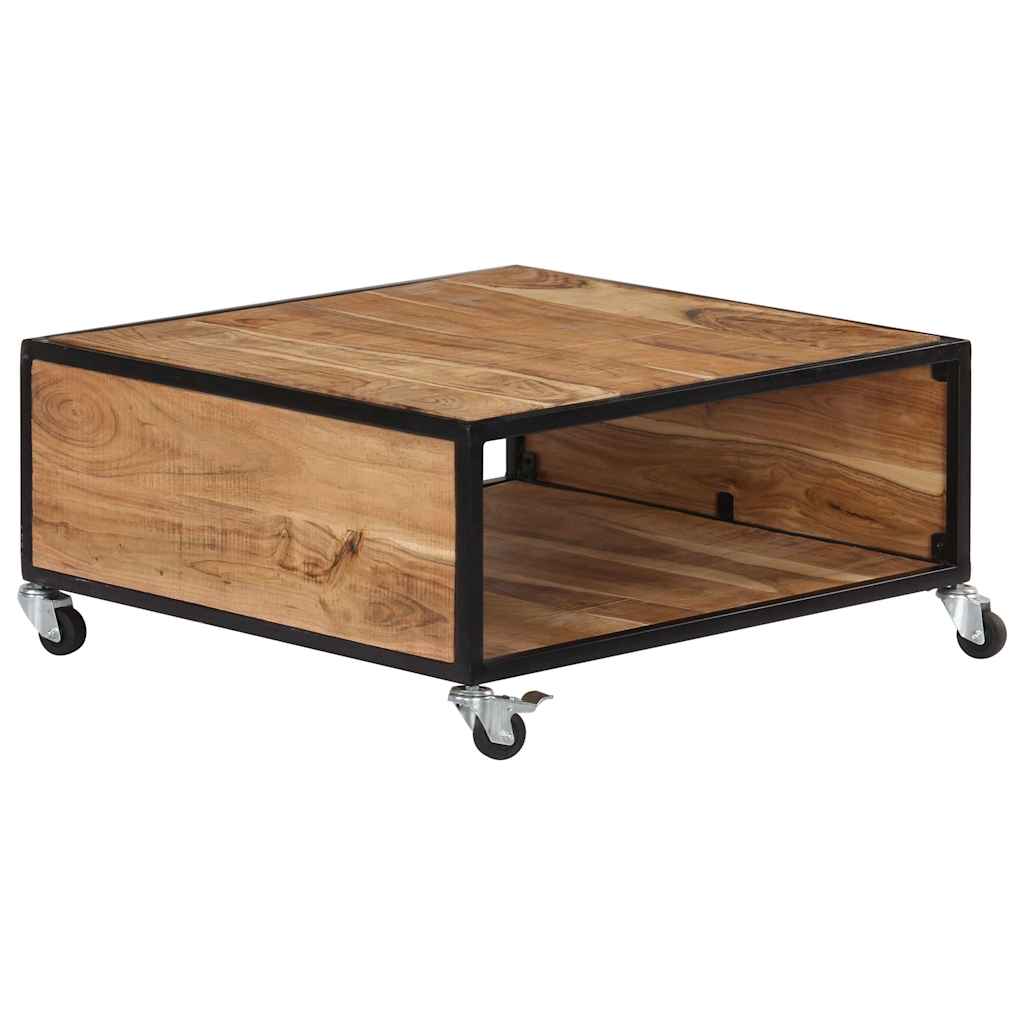 Tavolino da Salotto 70x70x32 cm in Legno Massello d'Acacia