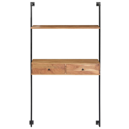 Scrivania a Parete 90x40x170 cm in Legno Massello di Acacia | homemem39