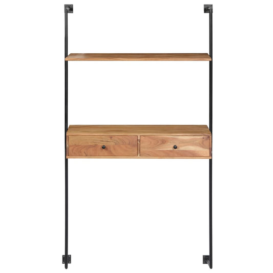 Scrivania a Parete 90x40x170 cm in Legno Massello di Acacia | homemem39