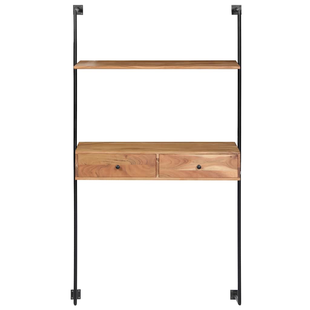 Scrivania a Parete 90x40x170 cm in Legno Massello di Acacia