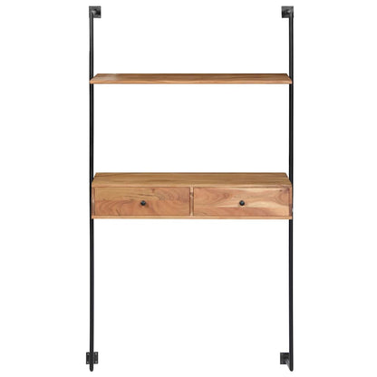 Scrivania a Parete 90x40x170 cm in Legno Massello di Acacia