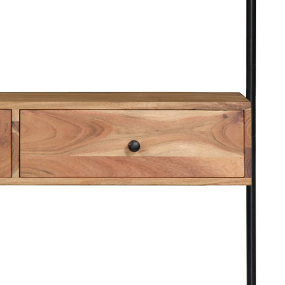 Scrivania a Parete 90x40x170 cm in Legno Massello di Acacia | homemem39